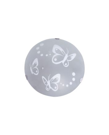 Luminária Plafon Redondo Peq 30cm Borboleta Branco - 1306 PEQ BR