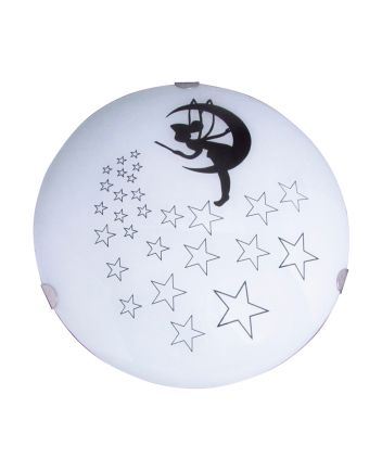 Luminária Plafon Redondo Mini 25cm Fada Preto - 1307 MINI PT