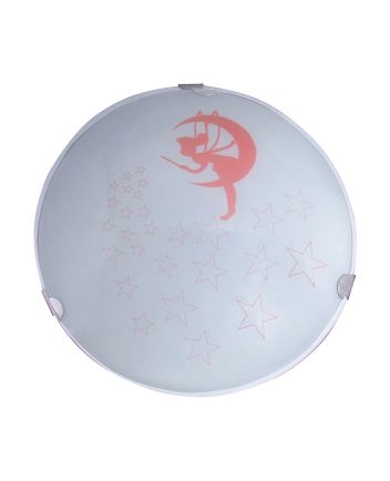 Luminária Plafon Redondo Mini 25cm Fada Rosa - 1307 MINI RS