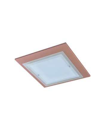 Luminária Plafon Milano Quadrado Peq 30cm 2lamp E27 Rosê - 1105 PEQ RSE