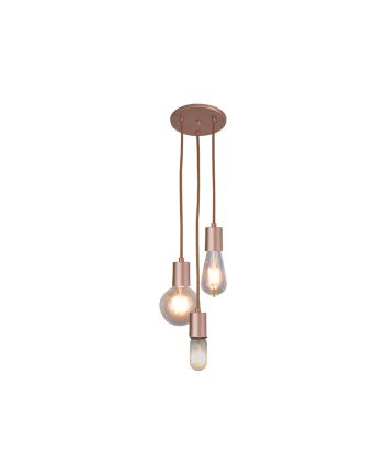 Lustre Pendente Uno C/3 Lamp E27 Bronze Mate - 3118/3 T BZM