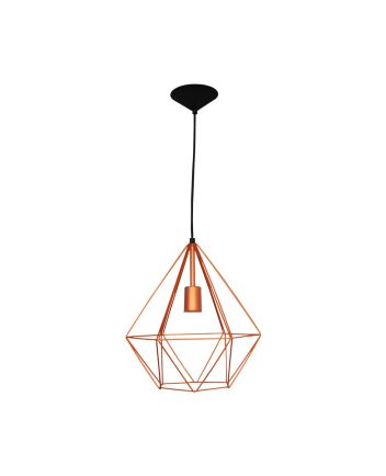 Lustre Pendente Aramado Diamante Gde Preto/cobre - 3006 GDE PT/CB