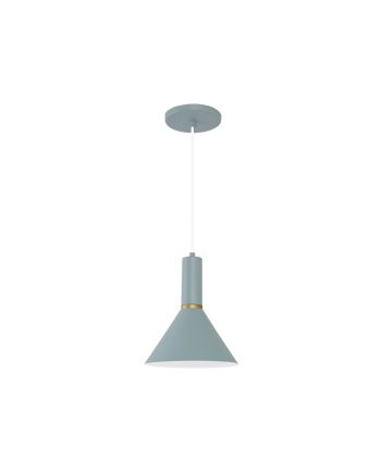 Lustre Pendente Roma Cone 1 Lamp E27 Verde EVD - 3135 EVD