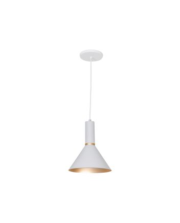 Lustre Pendente Roma Cone 1 Lamp E27 Branco/gold - 3135 BR/GLD