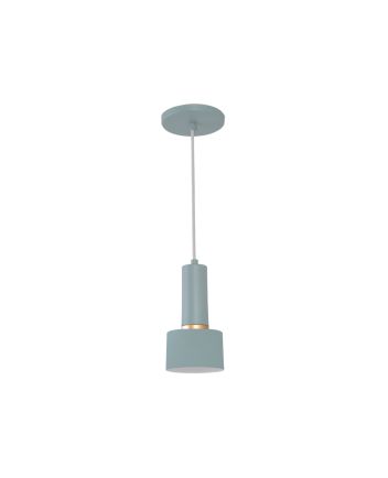 Lustre Pendente Roma Cilindro 1 Lamp E27 Verde EVD - 3133 EVD