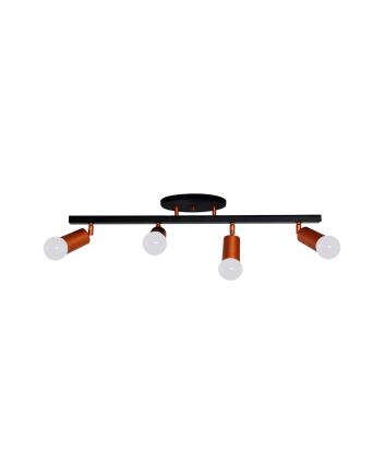 Luminária Spot Trilho 4 Lamp E27 Preto/cobre - 6013/4 PT/CB