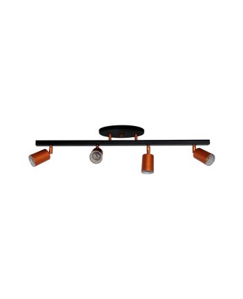 Luminária Spot Trilho 4 Lamp E27 Preto/cobre - 6013/4 PT/CB
