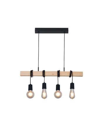 Lustre Pendente Versatto Pinus 04 Lamp E27 Preto - 6006/4 PT