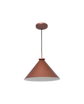 Lustre Pendente Cone Belga Gde 1 Lamp E27 Rosê - 3107 GDE RSE