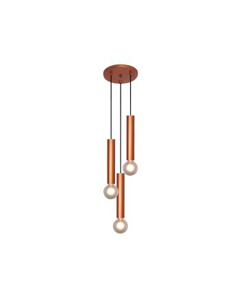 Lustre Pendente Slim Med 3 Lamp E27 Cobre - 3111/3 MED CB