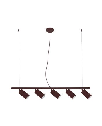 Lustre Pendente Trilho 05 Lamp E27 Par20 Marrom - 6005 MAR