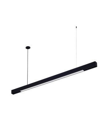 PENDENTE COM SPOT MINIMAL LED INTEGRADO 2x6 leds 40W 3200LM 2700K - PRETO