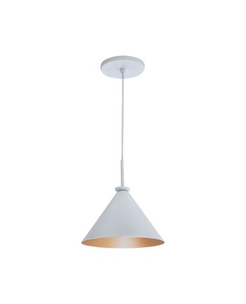 Lustre Pendente Cone Belga Peq 01 Lamp E27 Branco/gold - 3107 PEQ BR/GLD