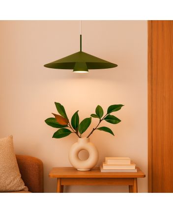 Pendente Lótus 450mm 01 Lâmp Mr16 - Verde Militar
