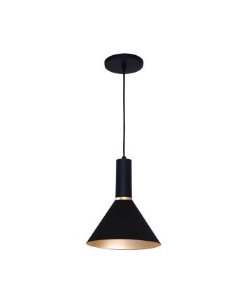 Pendente Roma Cone 1 Lamp E27 Preto/gold- 3135 PT/GLD