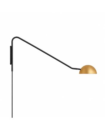 Arandela Milão Articulada 02 Lâmp G9 Preto com Gold - 3202/AR PT/GLD