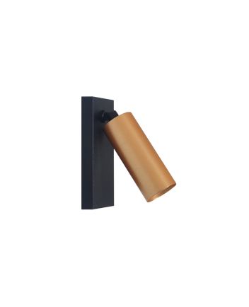 Arandela Slim Articulada com Canopla 01 Lâmp MR11 Preto/Gold- 5011/AR PT/GLD