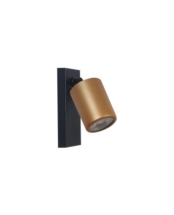 Arandela Slim Articulada com Canopla 01 Lâmp MR16 Preto/Gold- 5012/AR PT/GLD