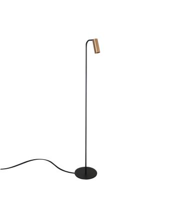 Luminária de Chão Slim Articulada 1 Lamp MR11 Preto com Gold - 5013 COL PT/GLD