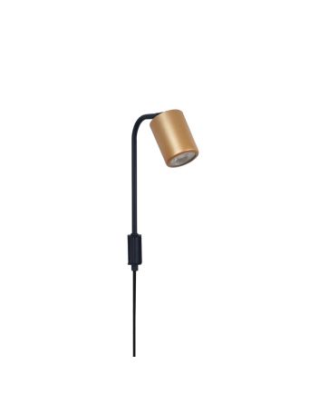 Arandela Slim Articulada com Haste 01 Lâmp MR16 Preto/Gold - 5014/AR PT/GLD
