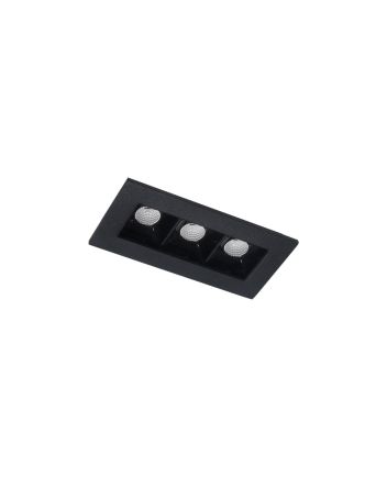 Spot Minimal de Embutir Triplo Led Integrado com Borda Preto - 5100/3 34 PT