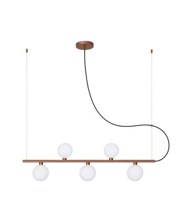 Pendente Orbe Trilho 05 Lâmp G9 Bronze Mate - 6000/5 BZM