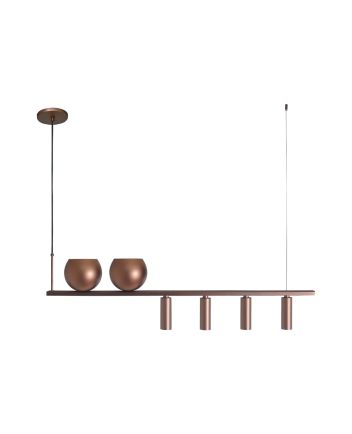 Pendente Berimbau 6 Lâmpadas GU10 Bronze Mate - 6009/6 BZM